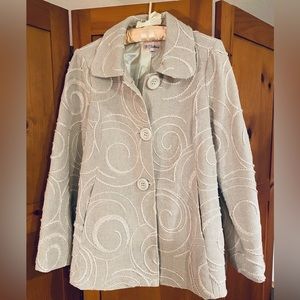 COPY - 3 Sisters cream Embroidered Swing Coat Women’s Medium Style# 3S191 Cut #…